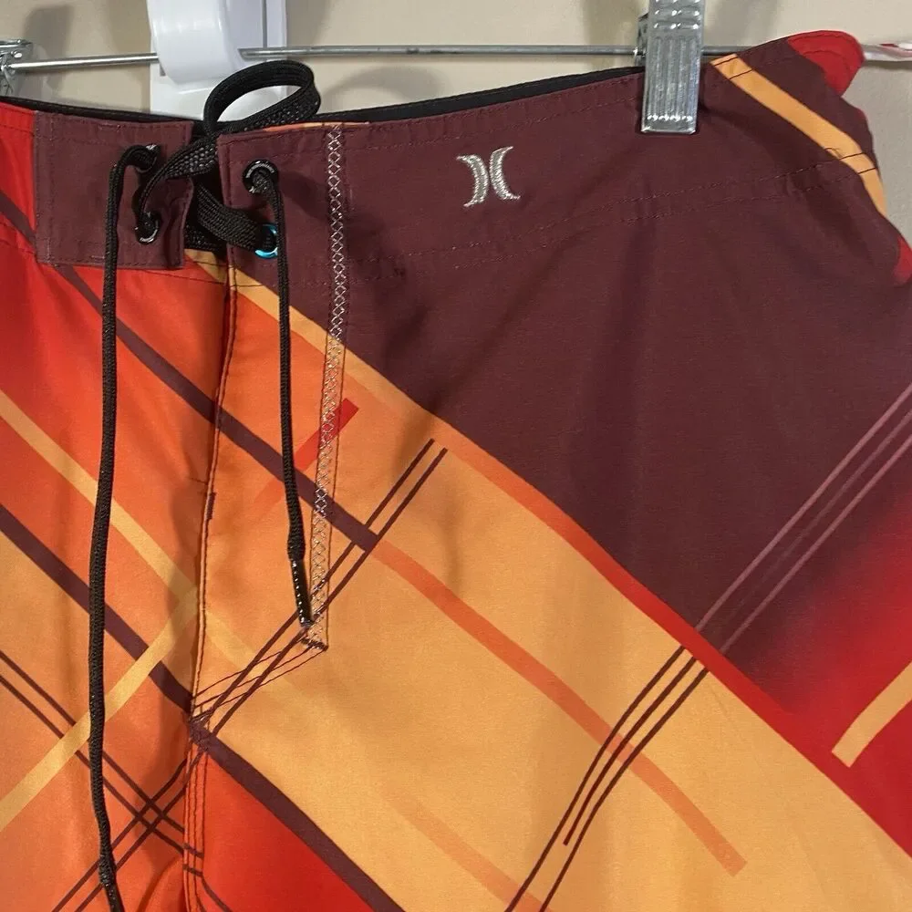 HURLEY Phantom Board Shorts Colorful Stretch Pocket Surf Mens 31 32